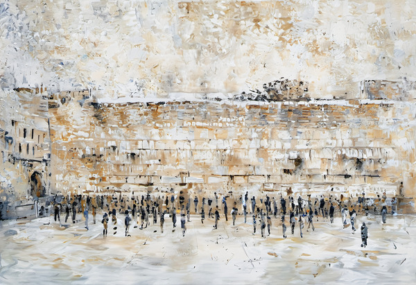 Morning at the Kotel by Judaica Canvas