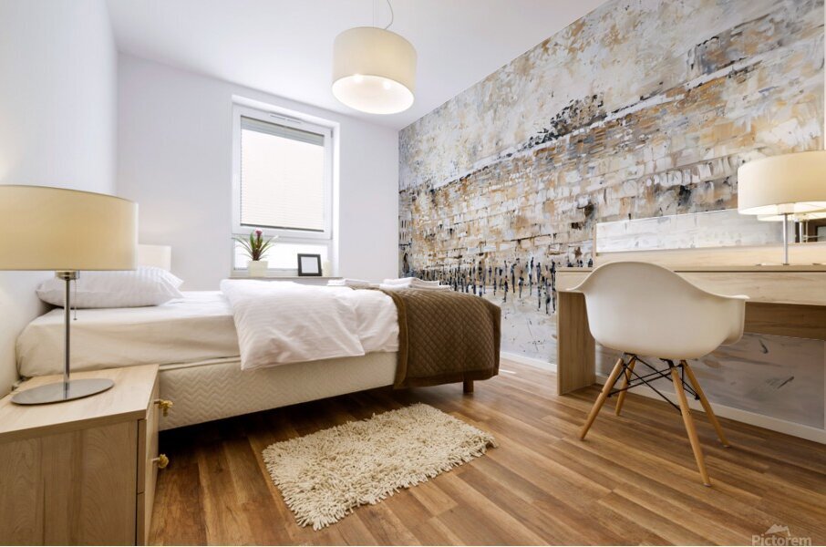 Morning at the Kotel Mural print