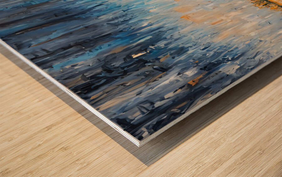 Blue Abstract 1 Wood print